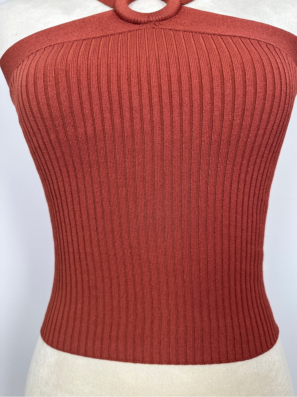 Sandro Paris Rib Knit Halter Top | Size 1 - Picture 3 of 6